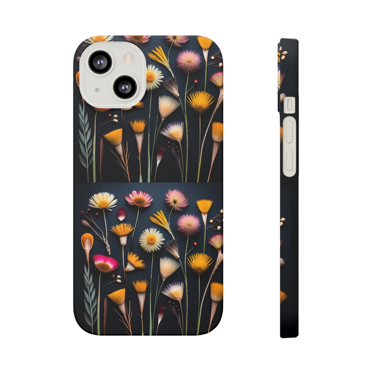 Pressed Flowers Slim Cases Elegant Pressed Flowers Phone Cases iPhone 13,12,11 Samsung Cases