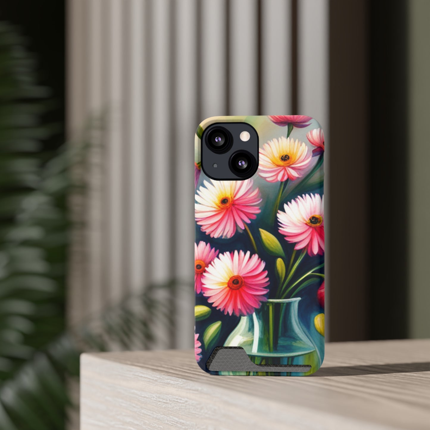 Floral Phone Case With Card Holder iPhone 13 Pro Max, 12, 11 Phone Case Samsung Galaxy Phone Case