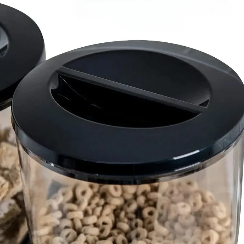  Dual Large Cereal Dispenser, Single/Double Barrel Tank,  Barrel Oat Storage Pot kitchen Cereal Jars, Kitchen Organizer