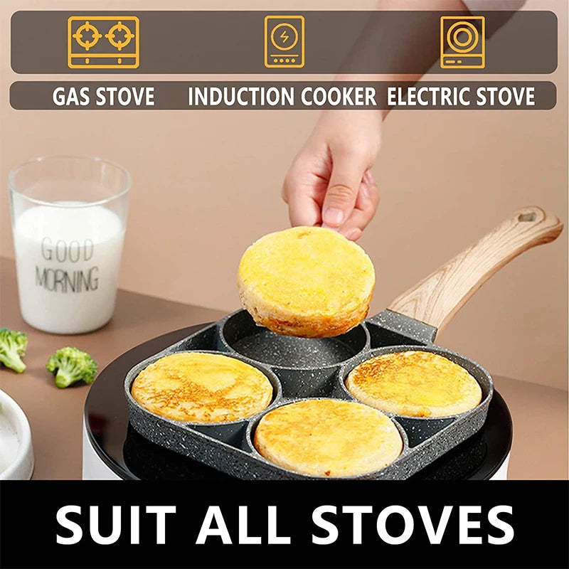 Nonstick Egg Frying Pan with 4-Cups Cookware for Gas Stove and Induction Cooker