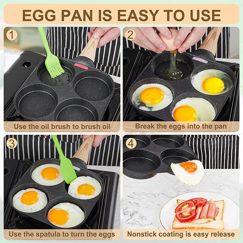 Nonstick Egg Frying Pan with 4-Cups Cookware for Gas Stove and Induction Cooker