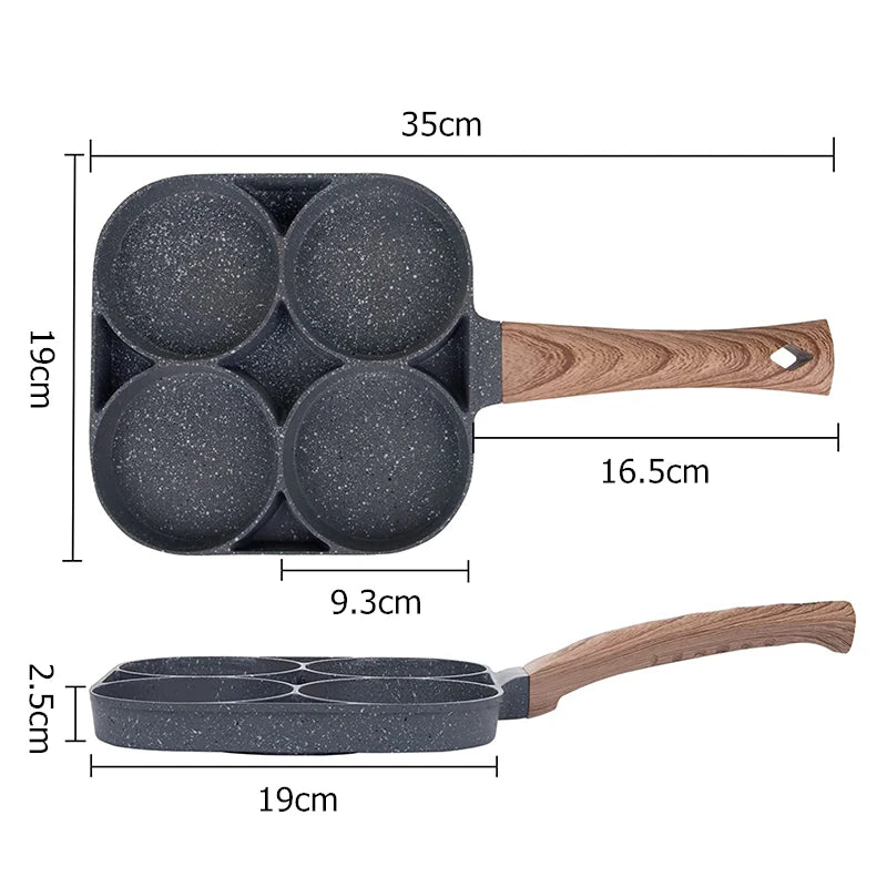 Nonstick Egg Frying Pan with 4-Cups Cookware for Gas Stove and Induction Cooker