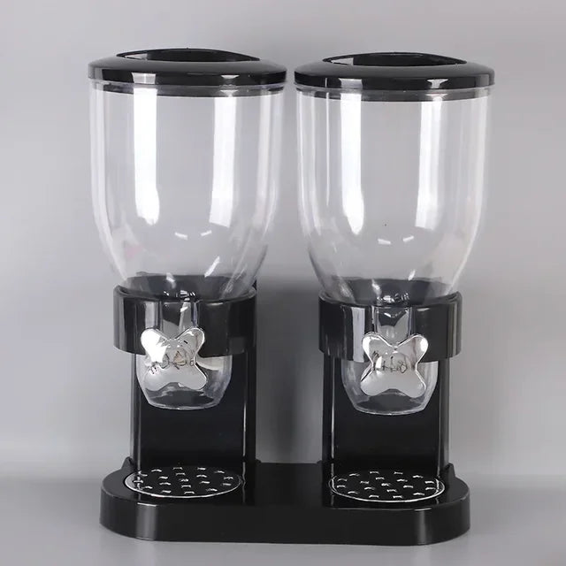  Dual Large Cereal Dispenser, Single/Double Barrel Tank,  Barrel Oat Storage Pot kitchen Cereal Jars, Kitchen Organizer