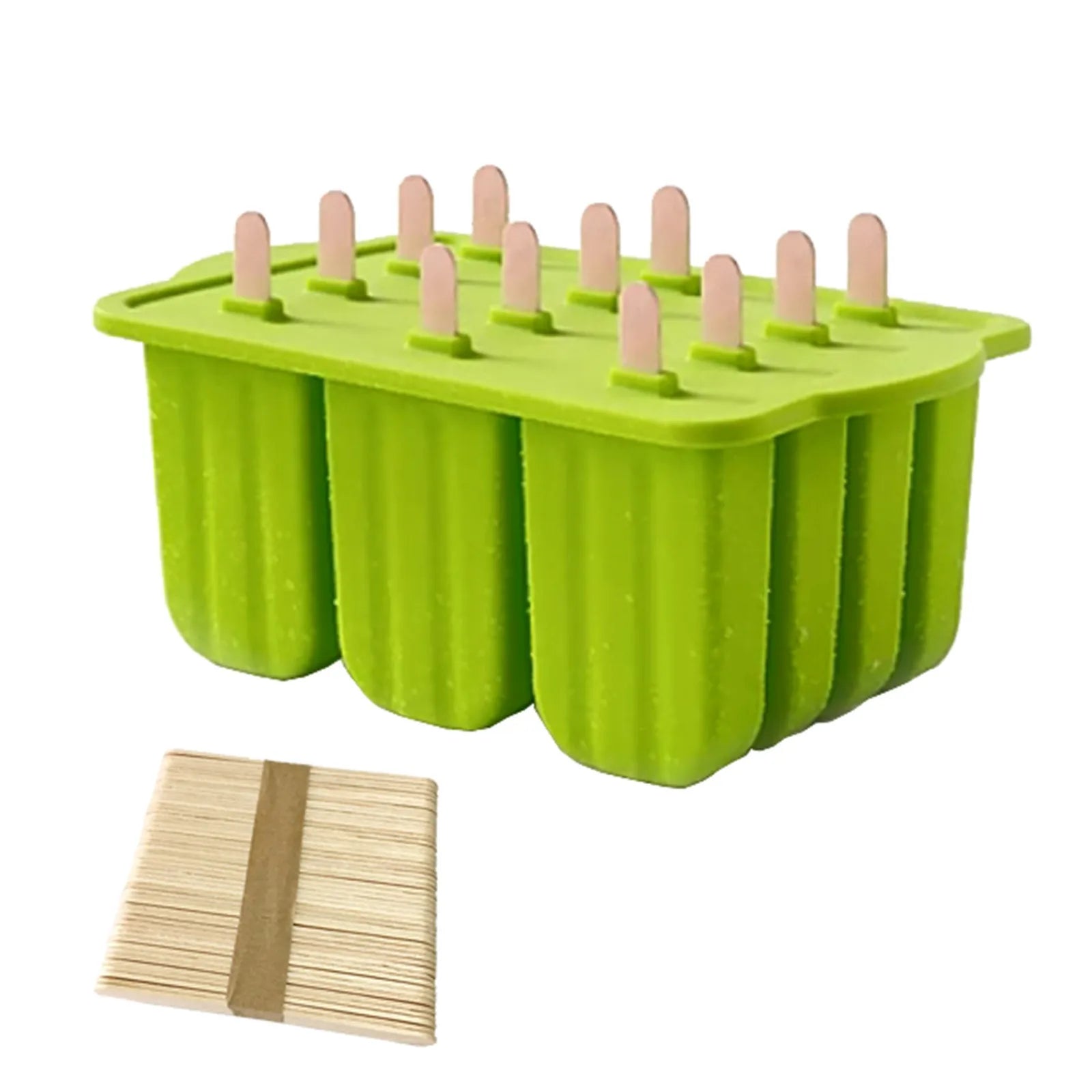 Deep Popsicles Molds 12 Pieces Silicone Popsicle Maker Molds Food Ice Molds with Ice Cream 50 Popsicle Sticks Moulds