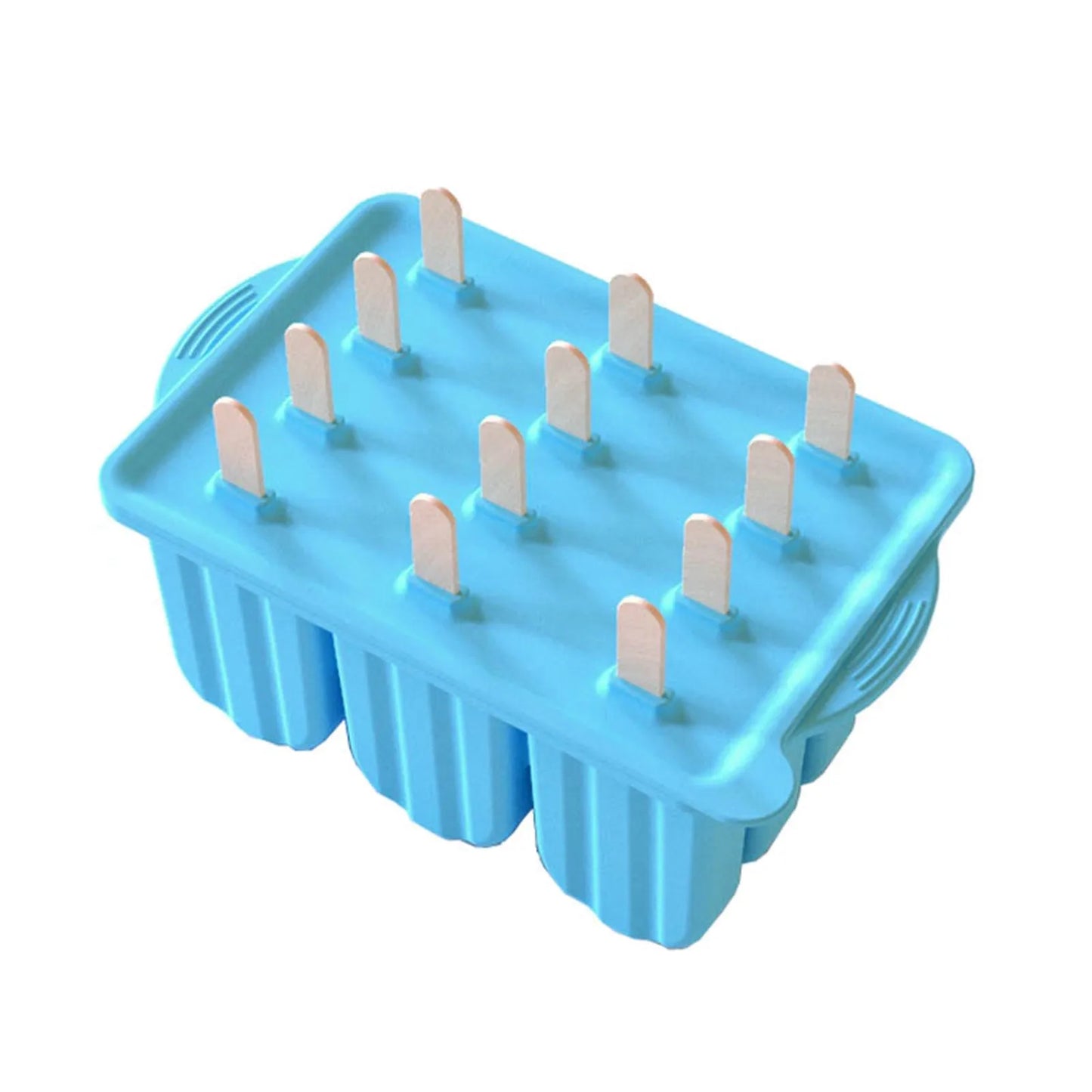 Deep Popsicles Molds 12 Pieces Silicone Popsicle Maker Molds Food Ice Molds with Ice Cream 50 Popsicle Sticks Moulds