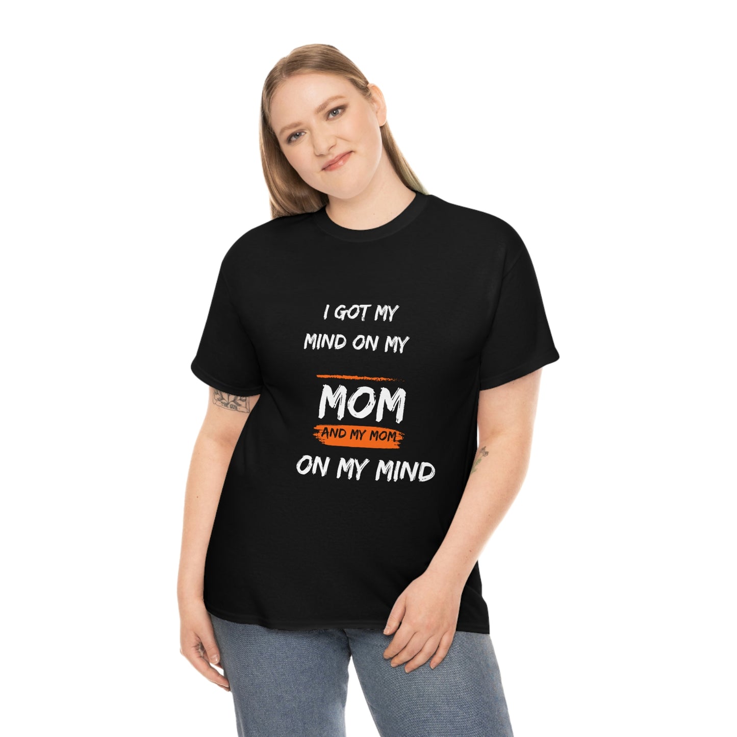 Mom on my mind tshirt Unisex Heavy Cotton Tee Mom day tshirt Black