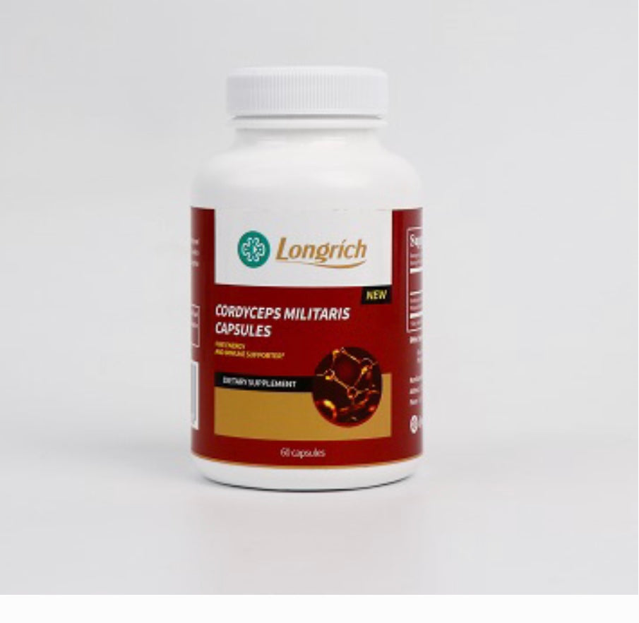 Longrich Cordyceps Militaris Capsules Dietary Supplement -Fine Energy and Immune Supporter (60 capsules)-Blood Sugar Balance